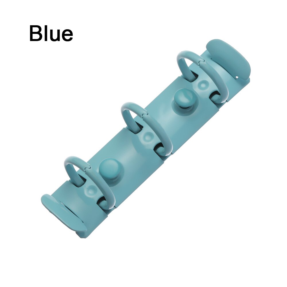 3 Holes Notebook Binding Hoops Binder Clip Colorful Metal Spiral Rings File Folder Refillable Office Supplies Stationery: blue