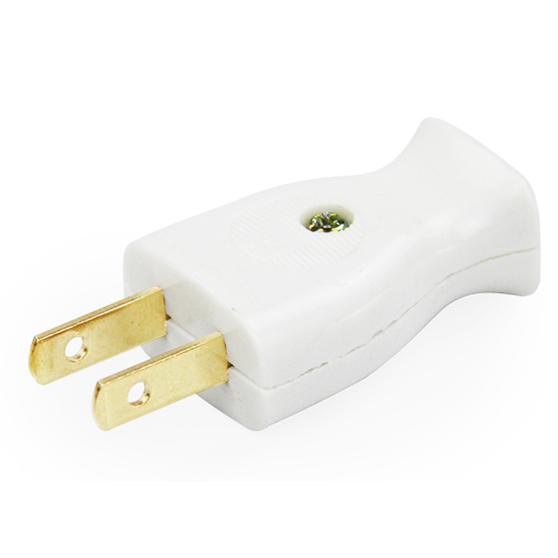 Prise de câble remplaçable en bakélite américaine, noir, jaune, bleu, rouge, blanc, 2 pôles, 15A, femelle, mâle, prise de fil américain, multiprise japonaise: WHITE