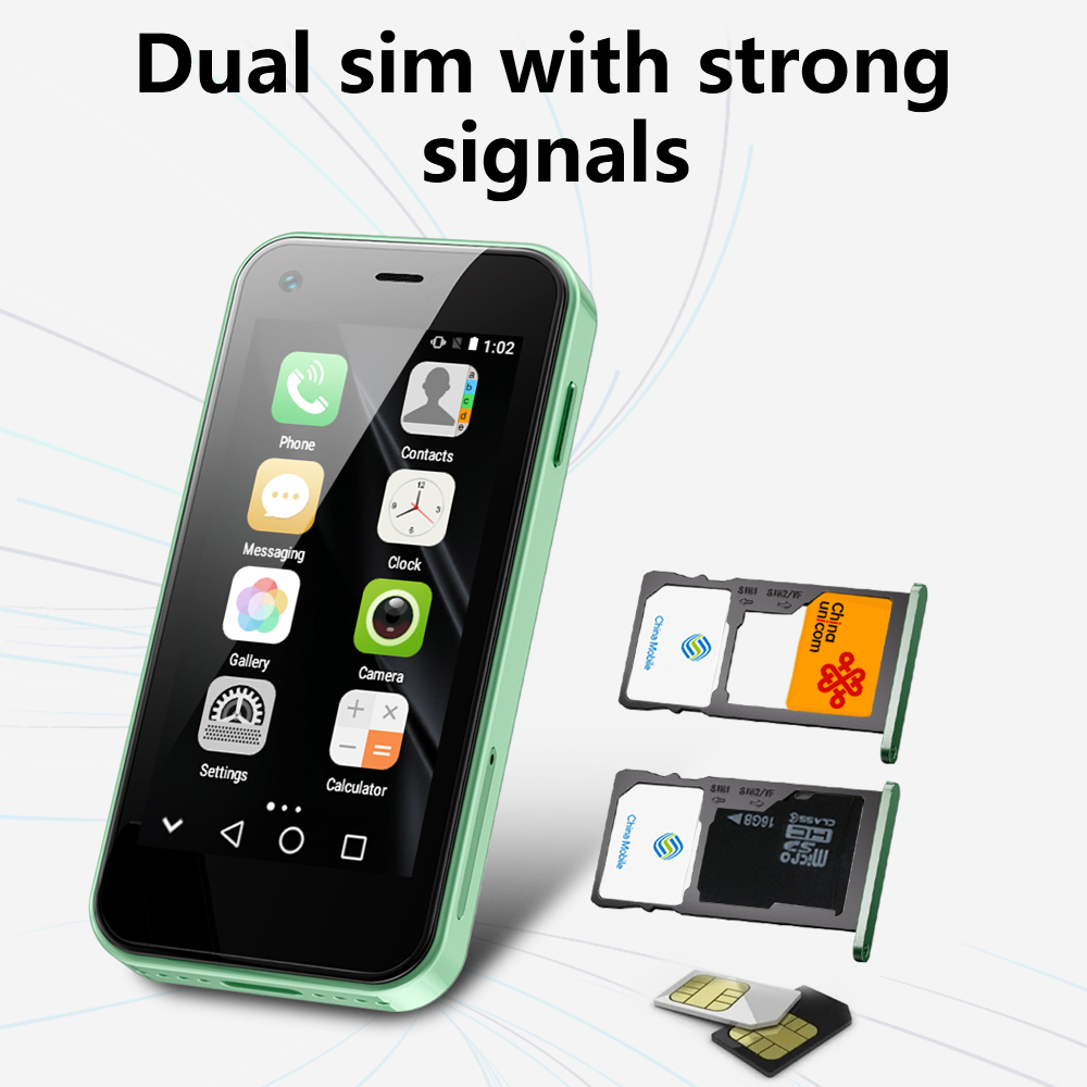 SERVO König5000 Neues Mini-Smartphone 2,5-Zoll-Touchscreen Android 9.0 OS 16 GB 2 SIM 3G Netzwerk WiFi GPS abspielen Geschäft Smartphone Typ-C