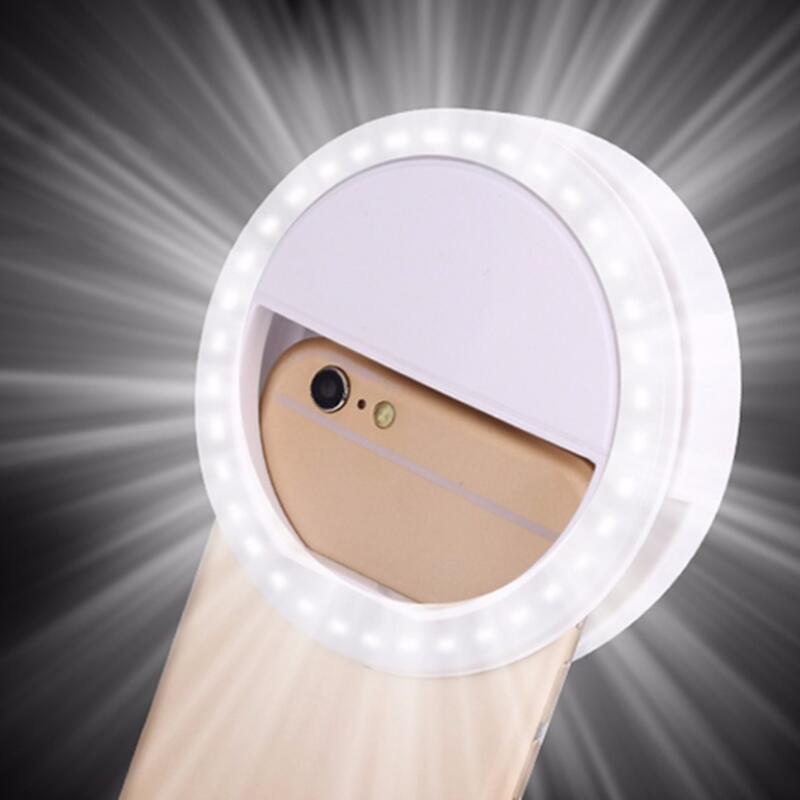 3 Modes Led Selfie Ring Licht Mobiele Telefoon Clip Lens Lamp Verlichting Make-Up Verlichting Voor Telefoons Camera Clip-op Night Lights