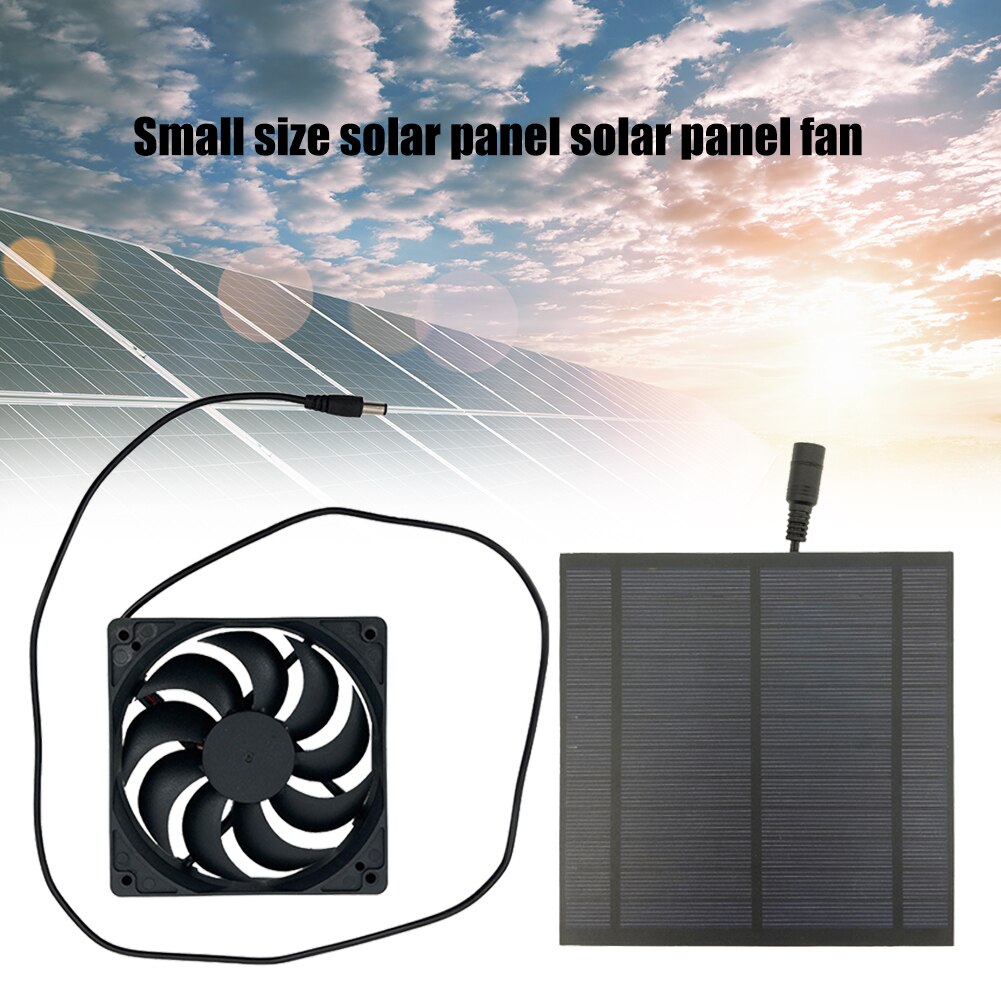 Zonne-energie Panel Ijzer Fan Ventilator Zwart Outdoor Carry Zonne-energie Panel Ijzer Ventilator Voor Thuis Kantoor Outdoor