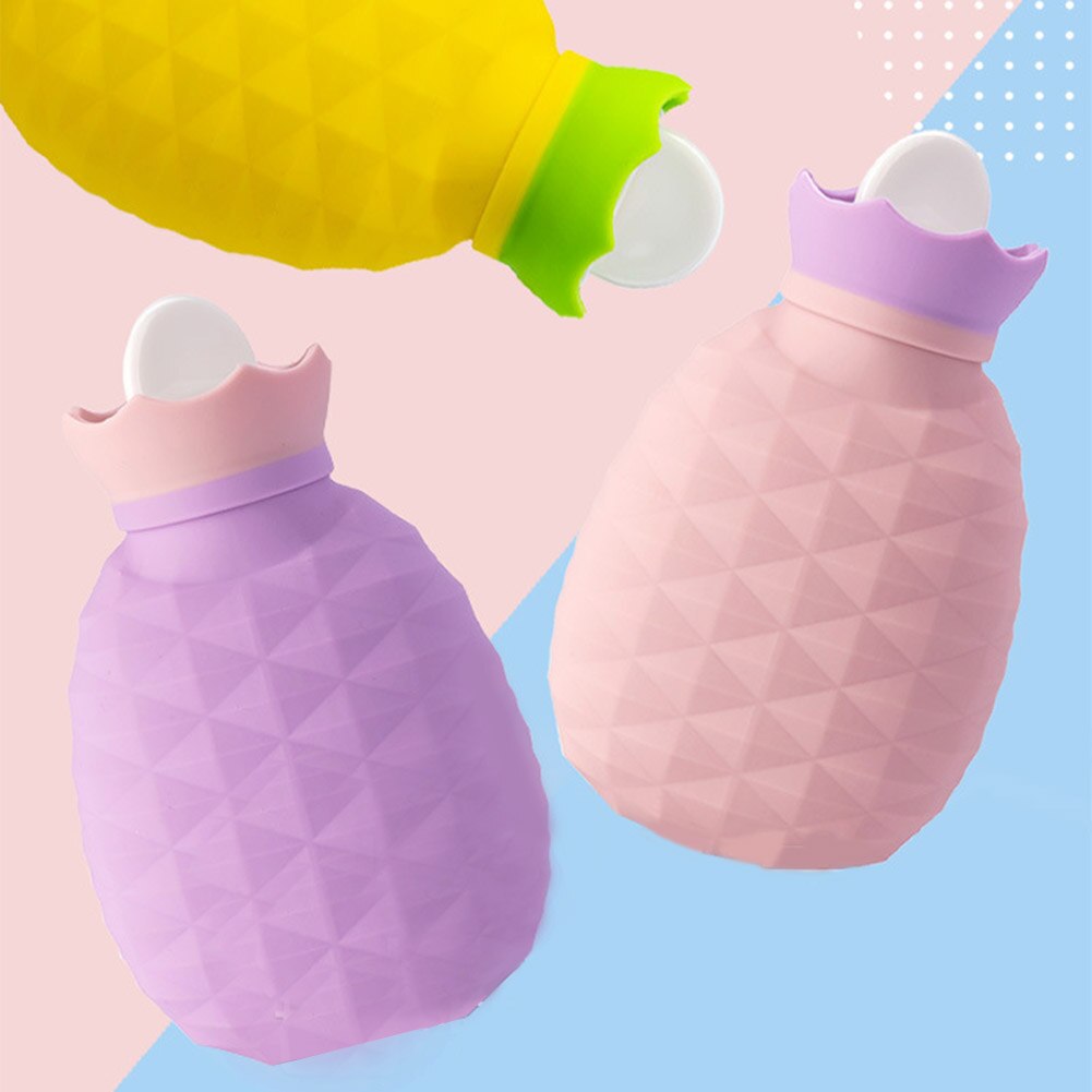 Pineapple Shape Silicone Water Bottle Hand Warmer Winter Warming Bag 200ml TI99