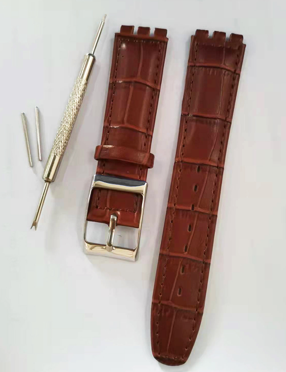für SWATCH Uhrenarmband 17mm 19mm Echtes Rindsleder Armbinde Herren Damen Wasserdicht Sport Ersatzarmband