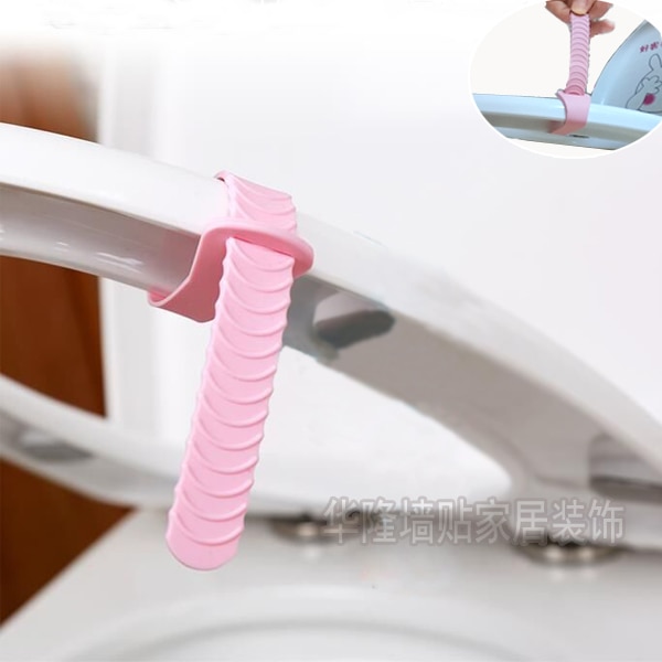 Silicone toilet cover lock type large size toilet flip cover handle anti-dirty hand toilet handle