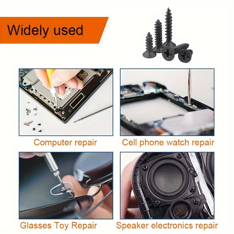 400/800 M2 zwarte kruiskopschroeven sorteerset, borgschroeven en houtschroeven