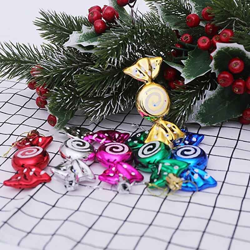 Slik form julepynt farverig mini boks juletræ vedhæng år ornamenter dekorationer