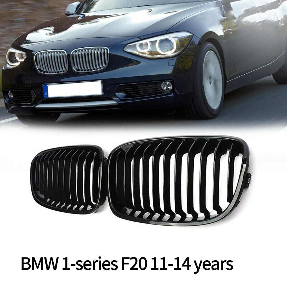 Parrilla delantera para BMW de coche 1 serie F20 coche mate brillo negro M Estilo frontal riñón doble rejilla conjunto de rejillas de carreras