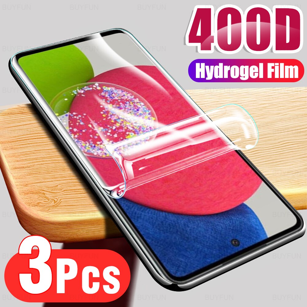 3 pçs capa completa filme de hidrogel para samsung galaxy a52s 5g 6.5 &quot;protetor de tela para samsung a52s samsun um 52s película de proteção