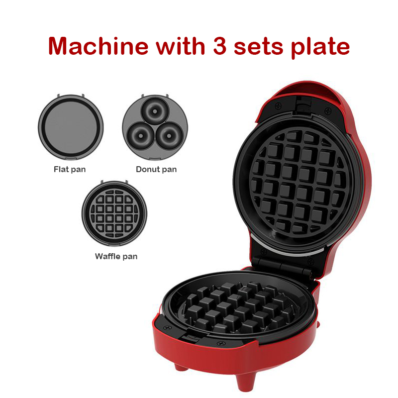 110v/220v multifunctionele wafelijzers, cakevormpjes, antiaanbakpan, mini-omeletmaker, eierburgermaker, donutbakmachine, dubbelzijdige verwarming: Groente / 110 v