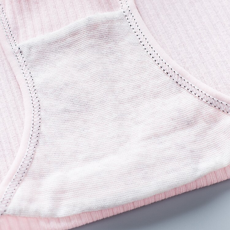 Conjunto de ropa interior de algodón para mujer, bragas de cintura media sólidas, lencería acogedora, calzoncillos tentadores, ropa interior femenina
