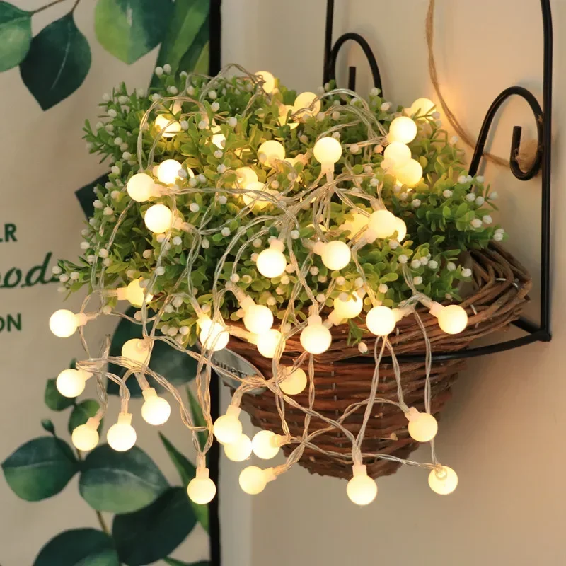 Guirnalda de luces LED con gotas de agua y batería, guirnalda impermeable para decoración exterior, luces Fariy, Navidad, boda, jardín, habitación