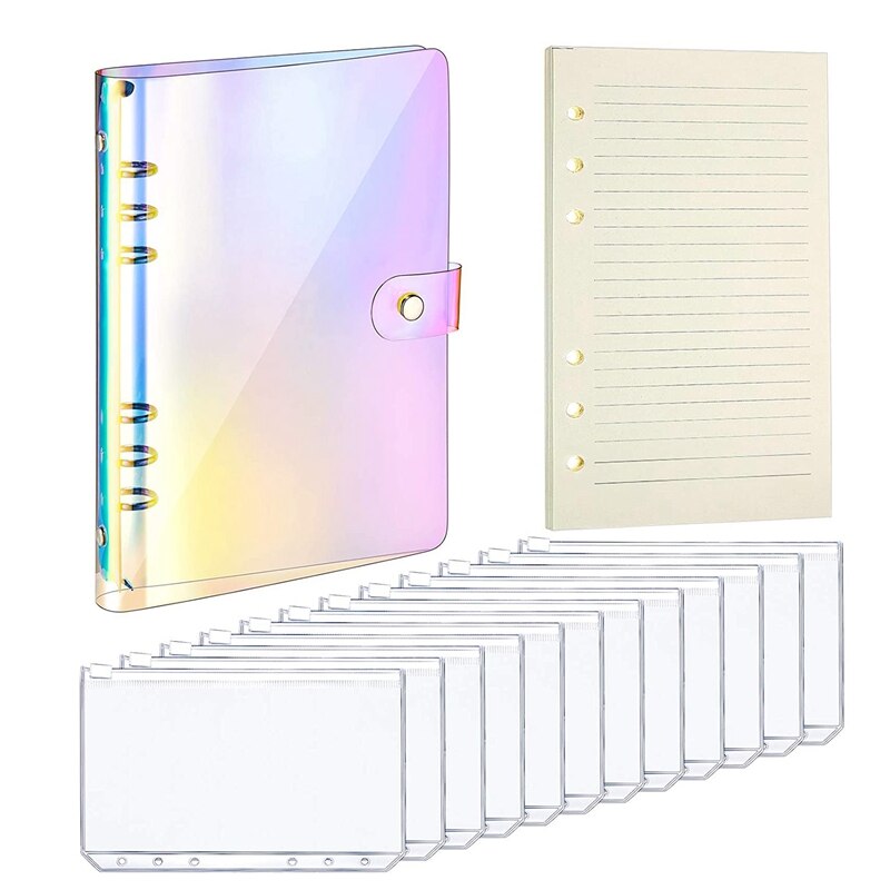 6 Ring Rainbow Soft PVC Notebook Binder Cover with... – Grandado