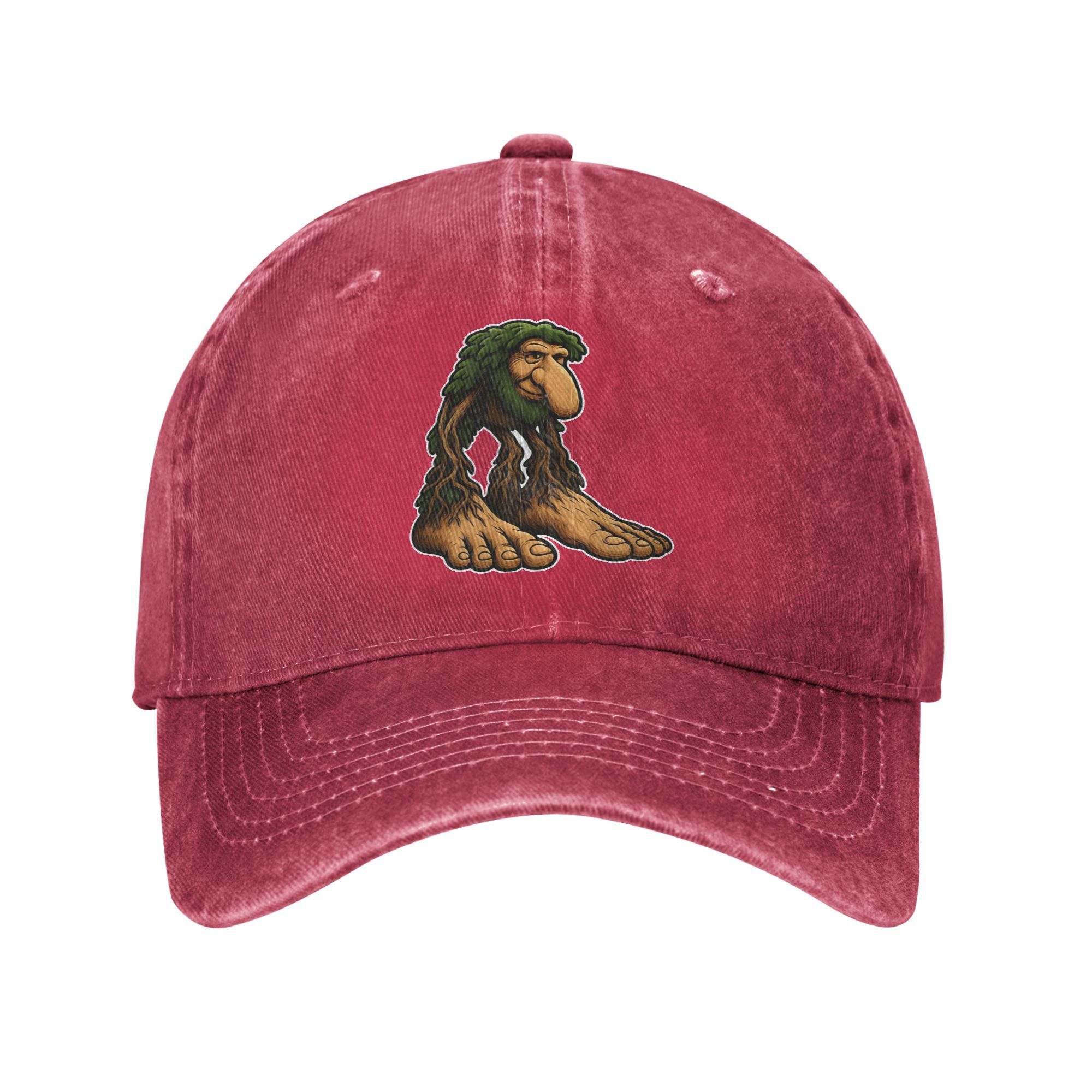 Brr Brr Patapim italien Brainrot Meme hommes femmes casquettes de Baseball en coton en détresse chapeaux casquette entraînements ajustement réglable Snapback chapeau: Rouge