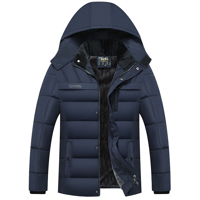 Udendørs sportsjakker mærke tøj parka mænd frakker vinterjakke mænd tyk hætte vandtæt outwear varm frakke: Blå / 6xl