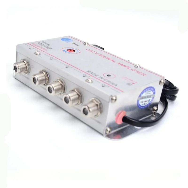 4 Way 20DB CATV TV Antenna Signal Amplifier Booster Splitter 1020MK4 for Digital TV Equipments EU Plug