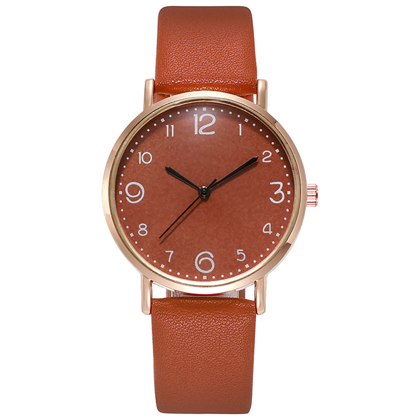 Reloj de cuarzo para mujer, correa de cuero PU, esfera negra, reloj de pulsera analógico, reloj de pulsera para mujer, relojes Reloj de cristal zegarek damski: C