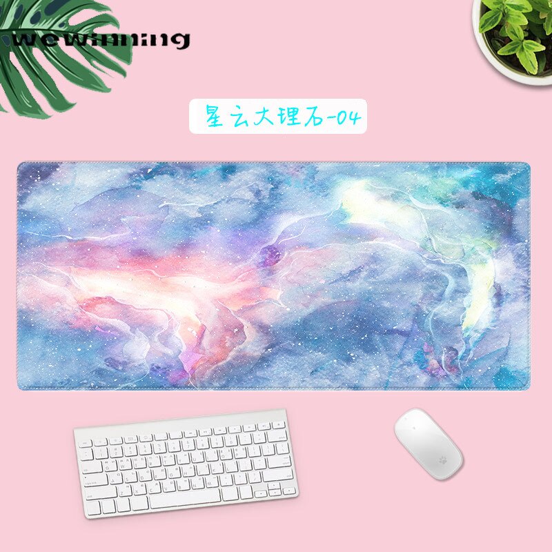 Kawaii Bureau Matten Gaming Deskpad Marmer Starry Wolken Leuke Muismat Lagre Voor Gamer Toetsenbord Kantoor Woonaccessoires: 300x800x2mm 04