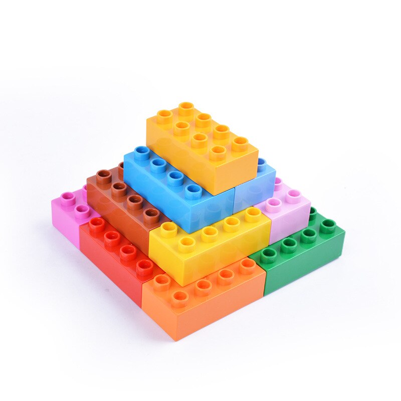 12pcs DIY MOC Large Building Block Bricks Thin 2X4 Bricks Big Size Assembled Accessories Bulk Part Enlighten Brick Children Toys