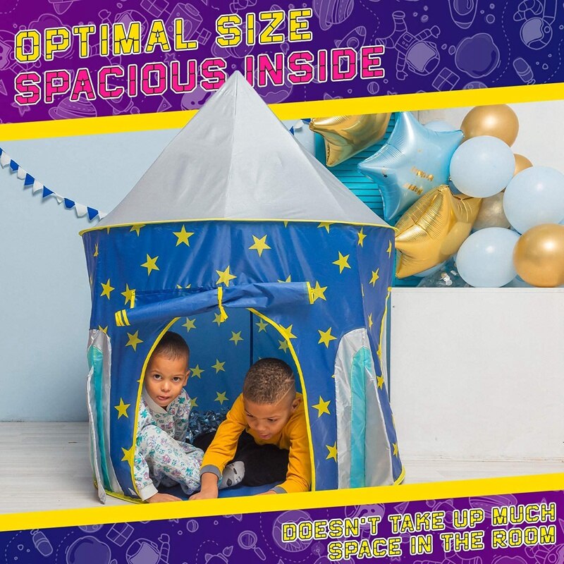 Kinderen Spelen Tent Voor Kinderen Speelgoed Space Rocket Tent Rocket Play Tent Opvouwbare Tent Beste Cadeaus Voor Jongens Meisjes baby