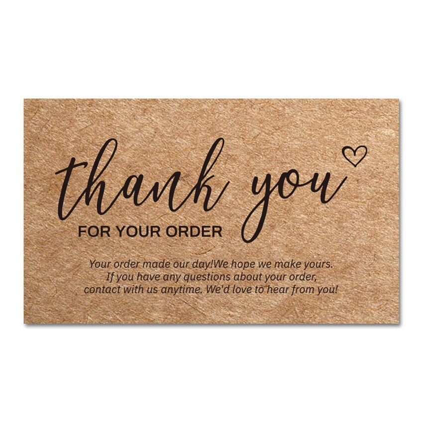 30pcs Thank You Card Natural Kraft Paper Thank You For Your Order Labels Small Business Mailer Decor note cards: A1