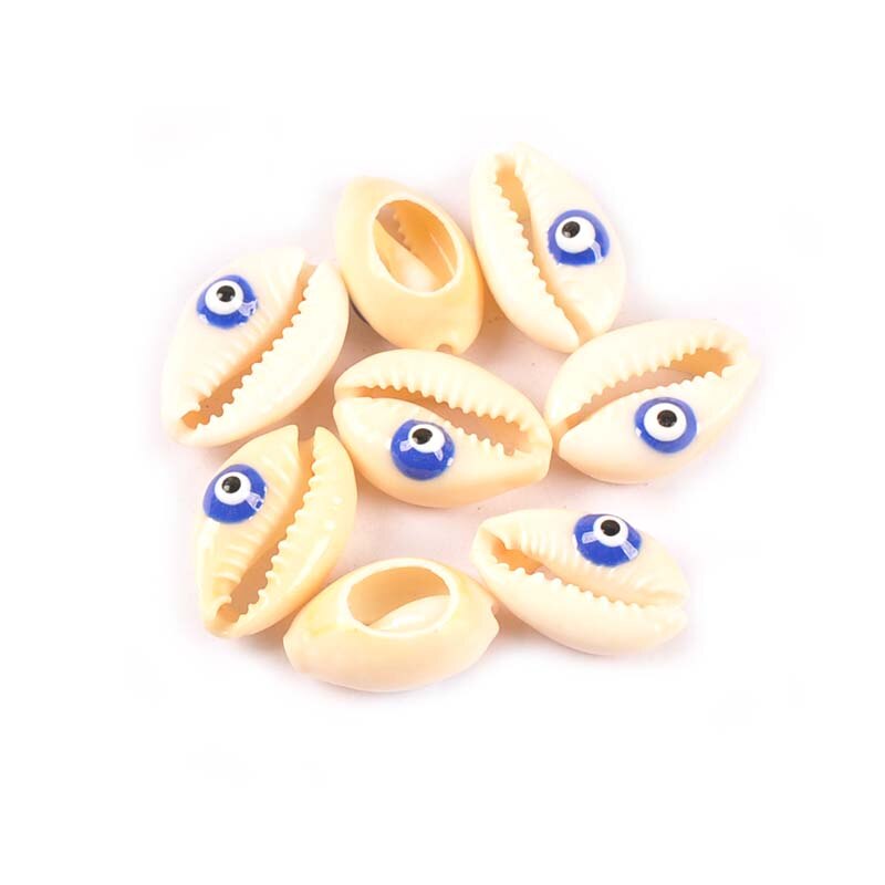 Evil Eyes Conch Shells Beads DIY Scrapbook Craft Natural Seashell For Making Jewelry Bracelet Nautical Home Decorations 10Pcs: 4