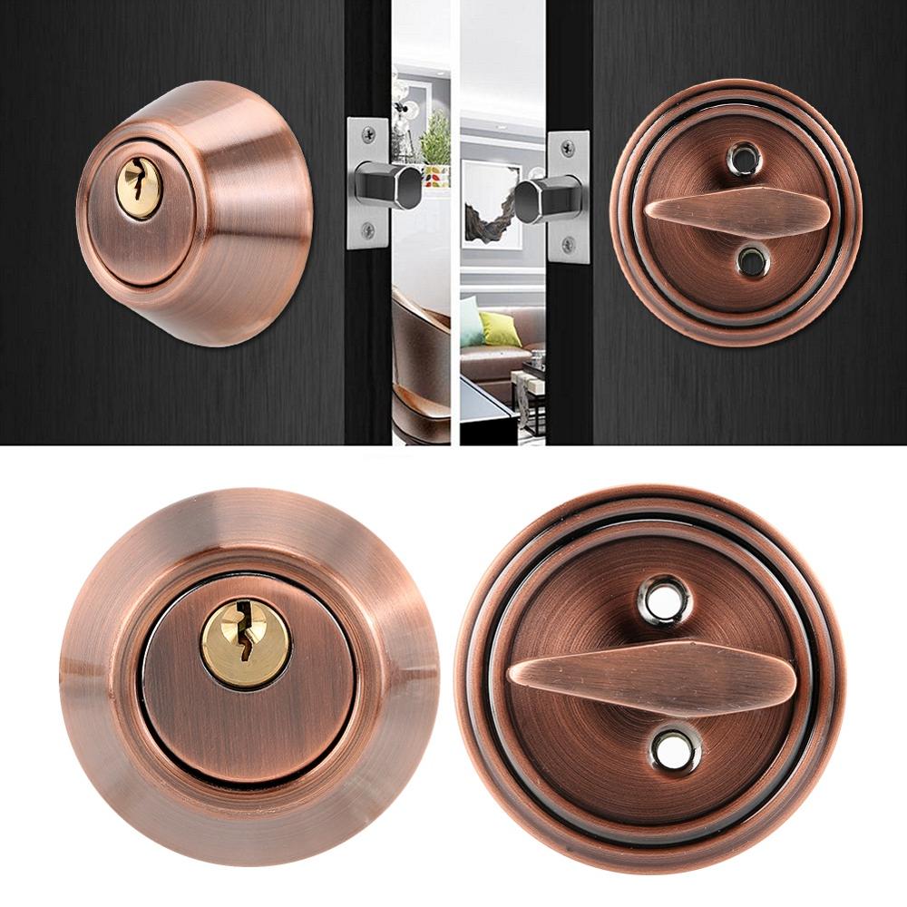 Bronze Door Lock Stainless Steel Single Cylinder Safety Anti-Theft Bedroom Door Lock with Keys