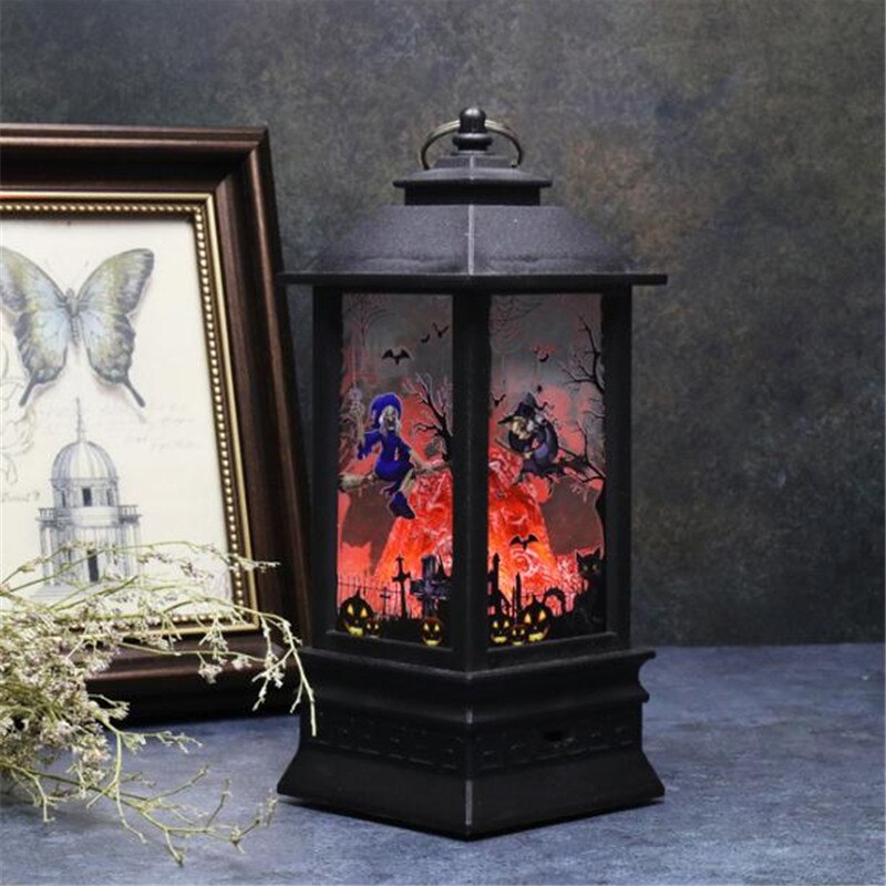 Halloween LED Night Light Portable Halloween Pattern Lamp Handled Halloween Party Decoration