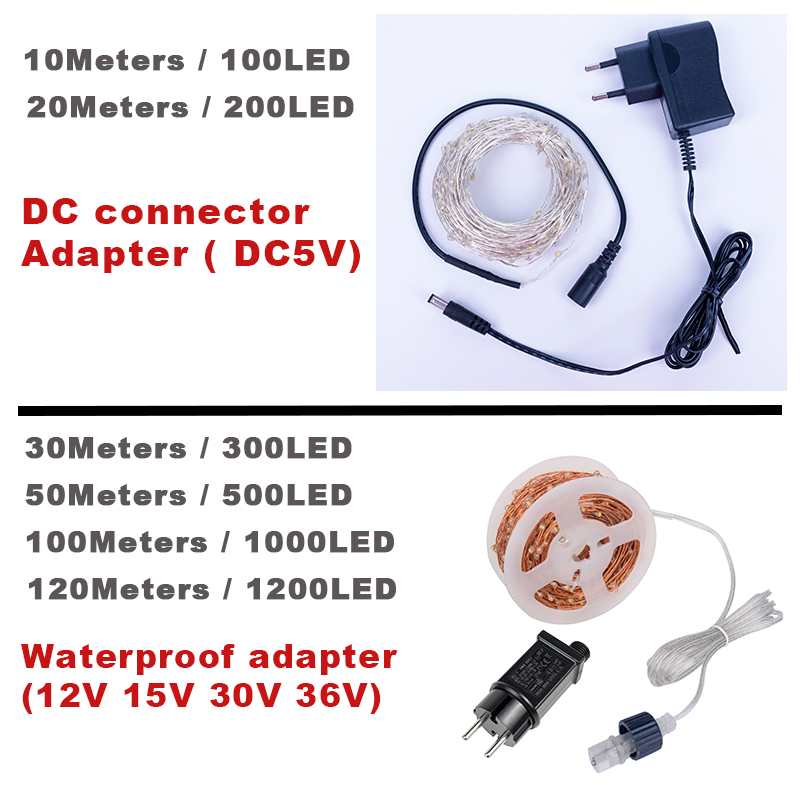 30M 50M 100M 120M LED String Lights Copper Wire Fairy Light Waterproof Garland for Christmas Wedding Room Decoration