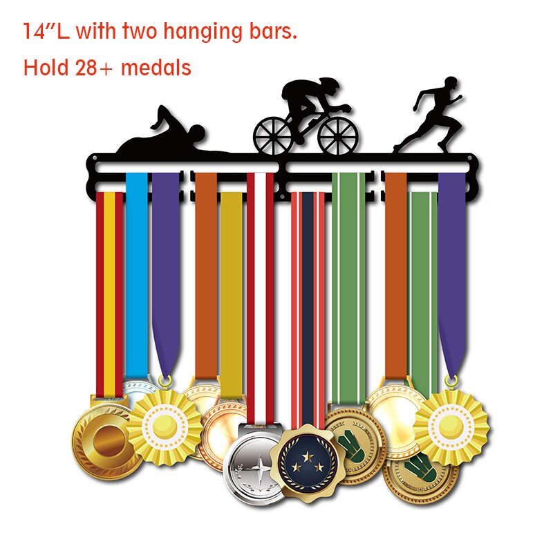 Heavy duty medalje bøjle sports medalje display bøjle medalje holder til løb, cykling, svømning, marathon medaljer: Triatlon a
