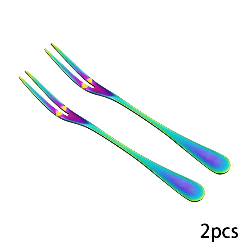 Set Of 10 Stainless Steel Fruit Forks And 1 Love Holder, Fruit - View #12