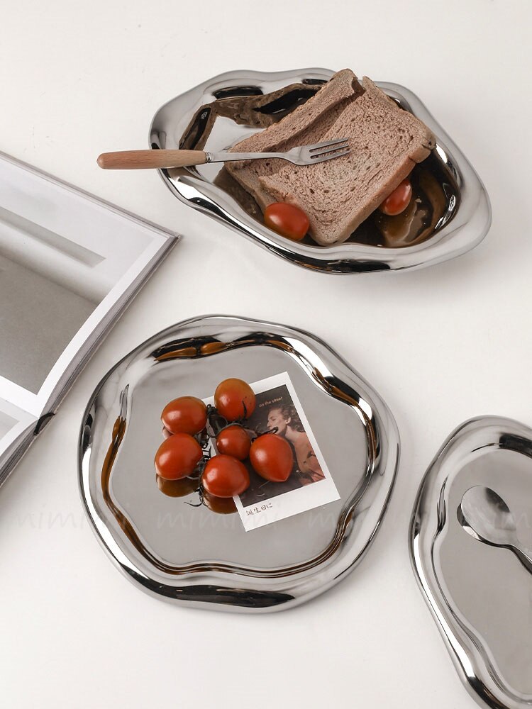 Terrazzo Tray Coagulated Silicone Mold Epoxy Resin Curling Irregular Mold Diy Home Decoration Dish Jesmonite Tray Mould