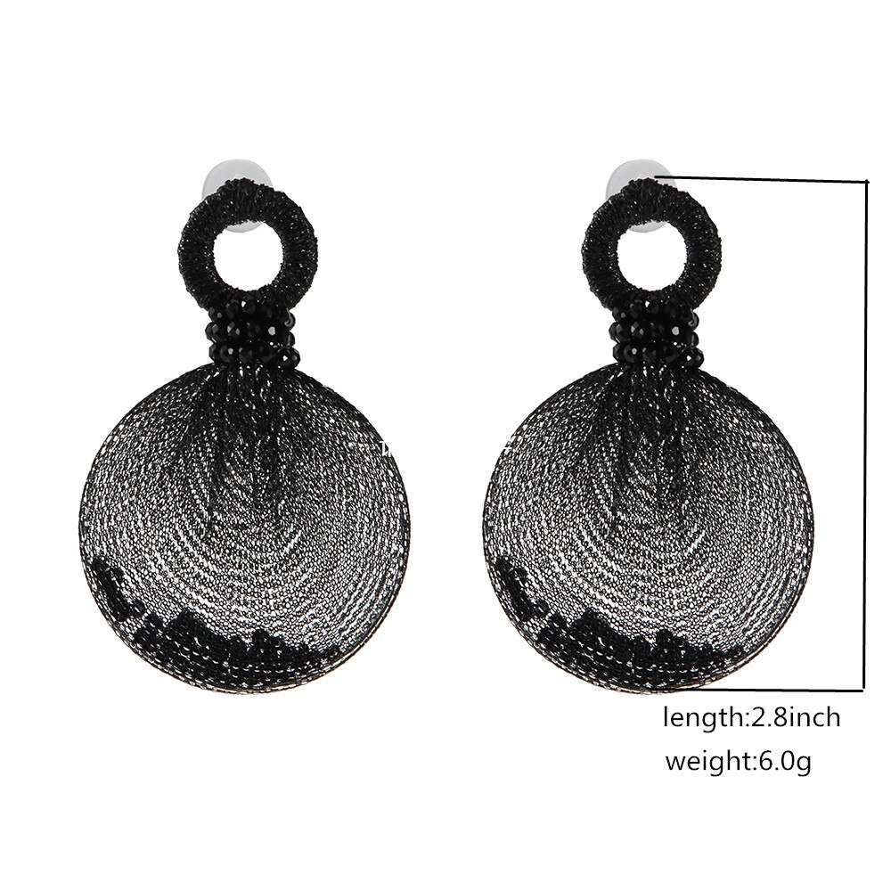 Meetvii Overdreven Grote Gesimuleerde Parel Bal Hanger Ketting Oorbellen Voor Vrouwen Gothic Gaas Touw Verklaring Sieraden Set
