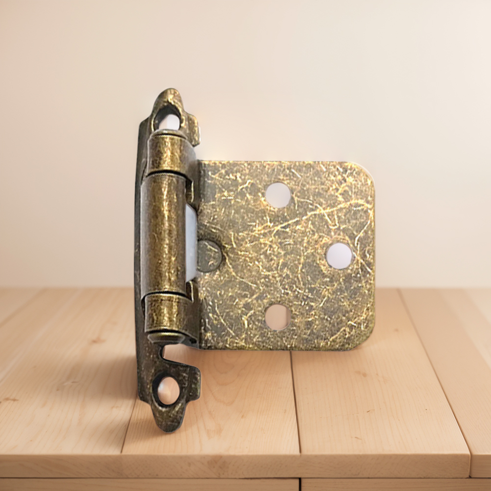 2 stk. amerikanske selvlukkende fjederhængsler med skruer overlay skabslåge planhængsler møbelbeslag