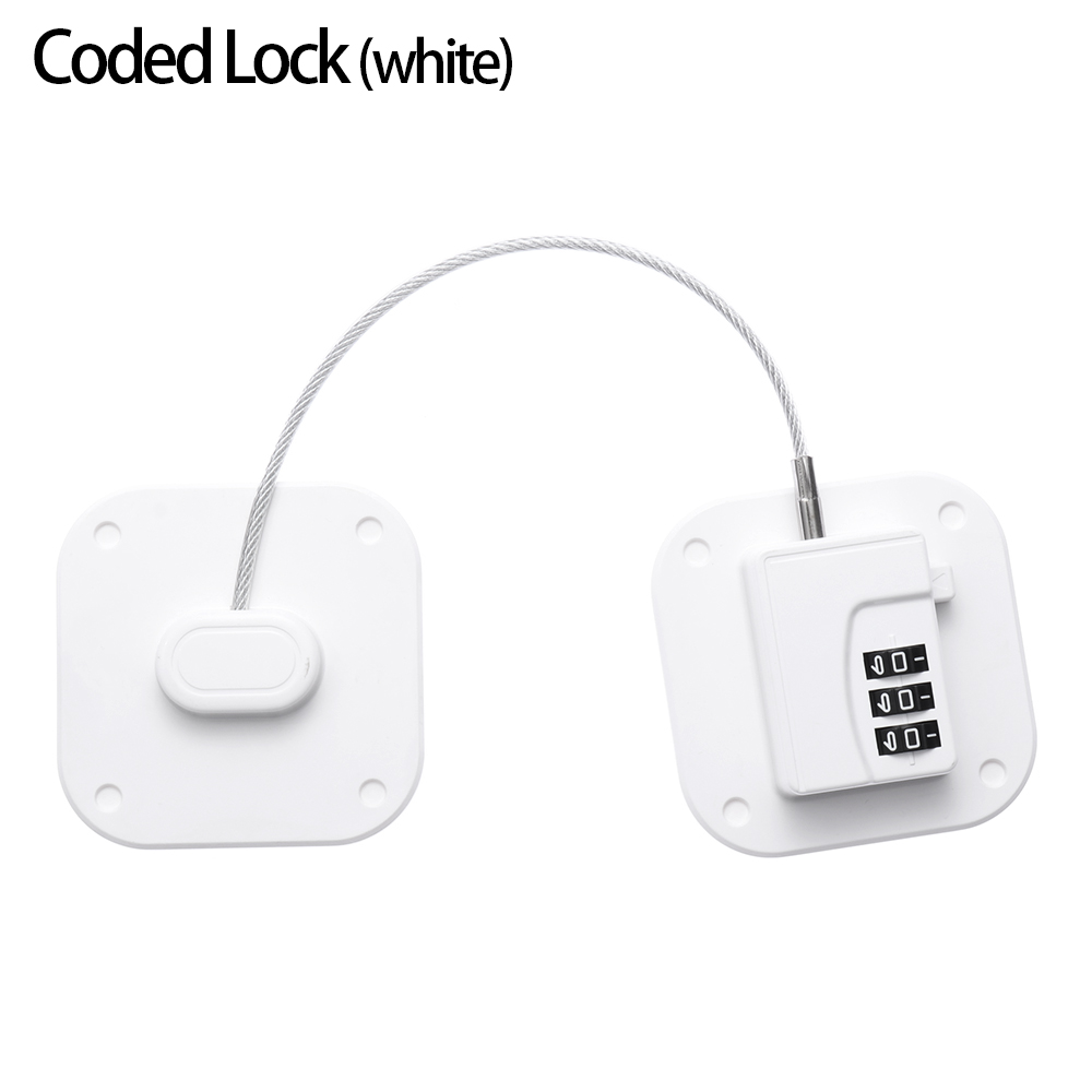 Serrures d'armoire avec clé en métal ou serrure codée, mot de passe numérique, serrure de réfrigérateur, serrure de proximité de Cisco coulissant, accessoire de sécurité pour bébé: Argent