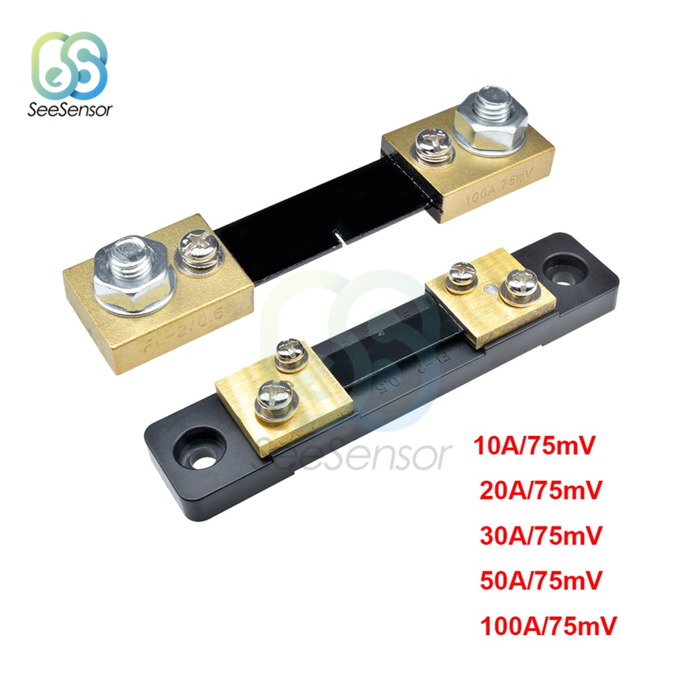 Externe Shunt FL-2 Huidige Maat Shunt Weerstanden 10A 20A 30A 50A 100A/75mV Huidige Meter Shunt Voor Ammeter Amp meter