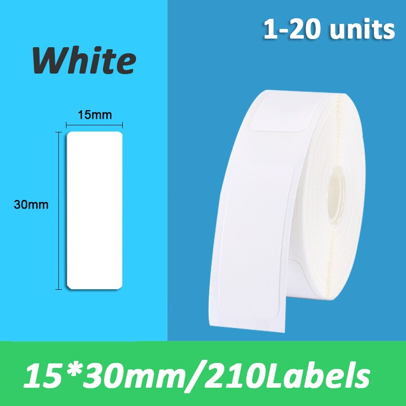 Niimbot D11 Label Tape - 15x30mm White Thermal Labels for Wireless Bluetooth Printer