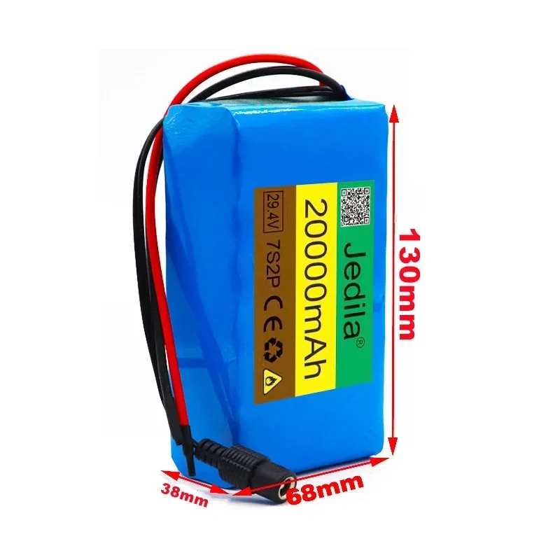 24V 20Ah 7s2p 18650 lithium-ion battery pack 29.4v 20000mAh lithium-ion battery pack with BMS