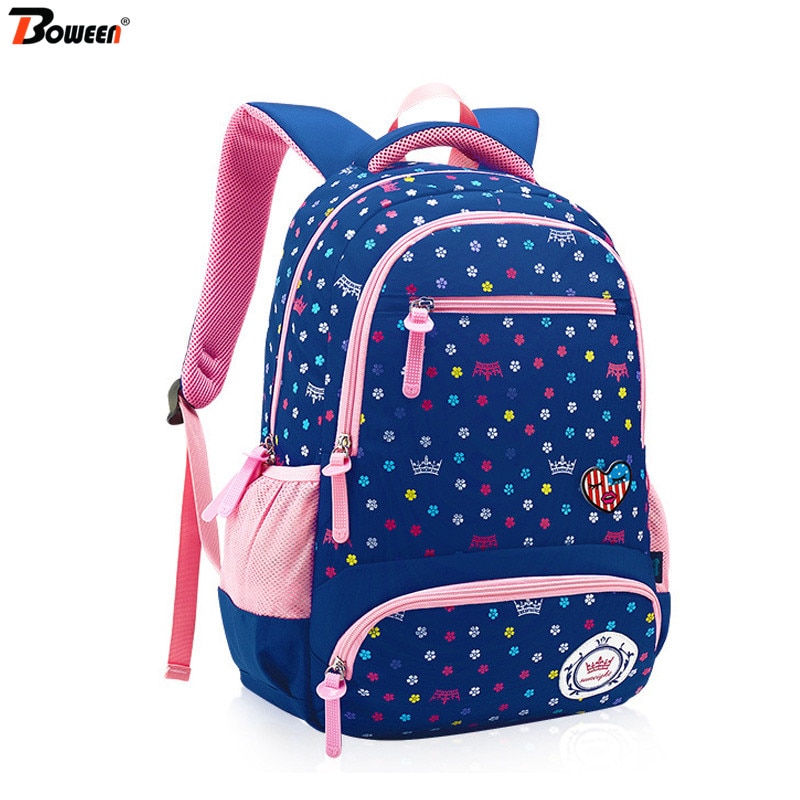 Impression enfants sacs d'école pour filles école primaire sac à dos enfant princesse filles sacs d'école grande capacité sacs à dos rose