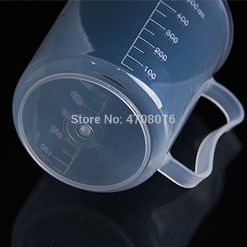 PP graduated beaker Plastic lab measuring cup with handle for chemical experiment kitchen food grade transparent 500ml 2 kinds
