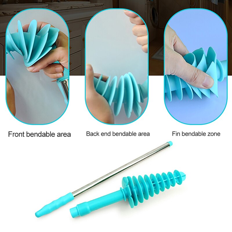 Huishoudelijke wc bagger tool Flexibele Kop Toilet Plunger Zuiger Verstoppen Remover Verstopt Sifon Wc Sterke zuigkracht Drain Cleaner