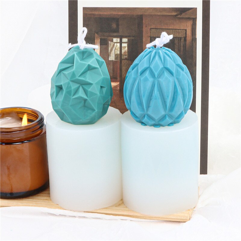 9 Pasen Geometrische Eieren Siliconen Kaars Mal Voor Desktop Decoratie Gips Chocolade Aromatherapie Kaars Siliconen Mal