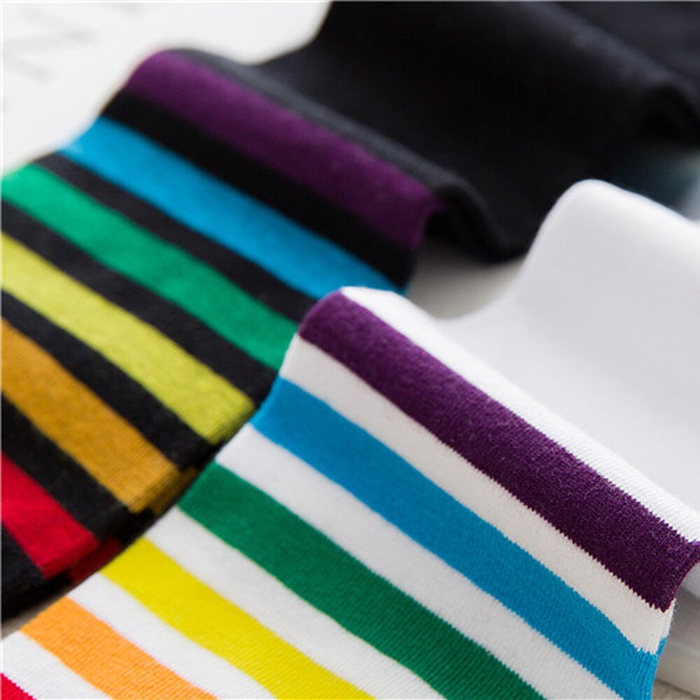 Socks Thigh High Socks Over Knee Rainbow Stripe Girls long socks women over knee stripe #P