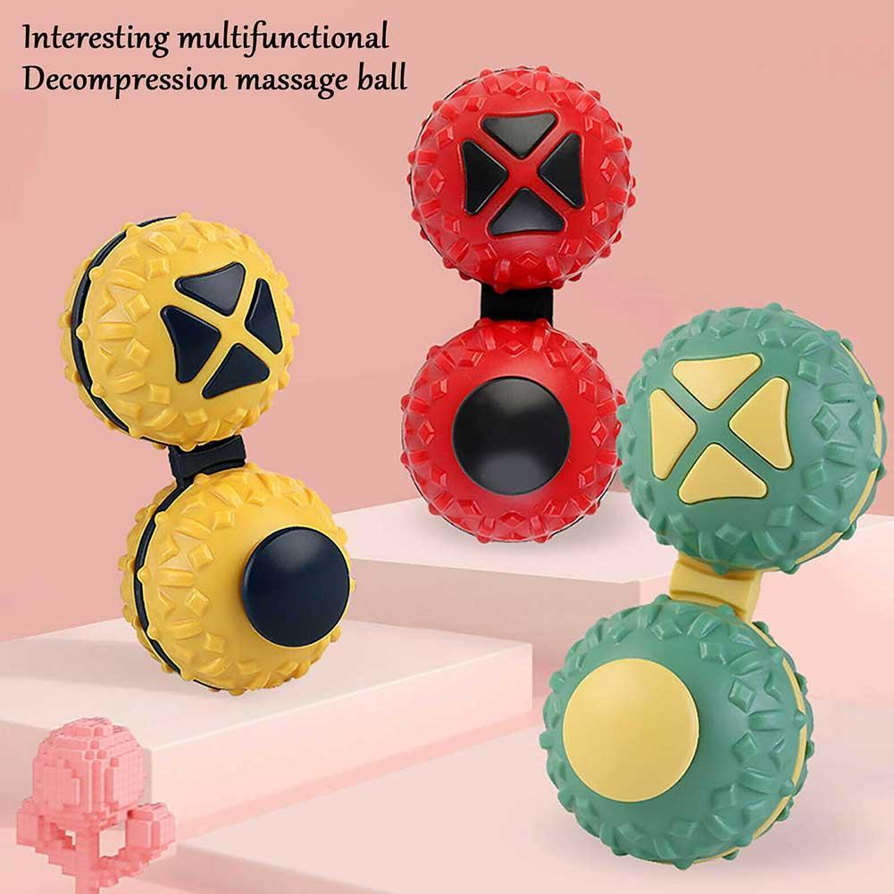 Dekompression Massage Ball mit ASMR Klang 2 in 1 Verbunden Fingerspitze Kreisel Massage Ball Hand Spinner Zappeln Multi-funktion spielzeug