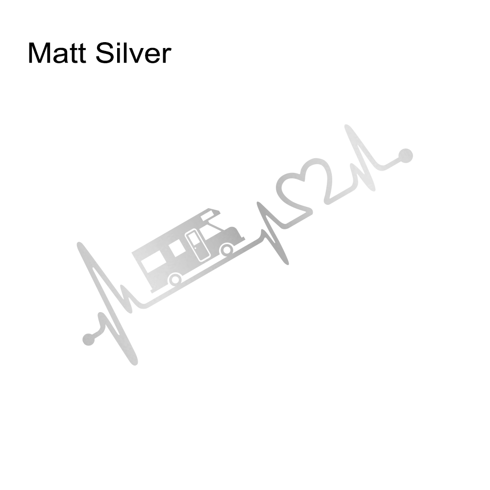 Pegatinas de vinilo de rayas para autocaravana, caja de caballos, caravana, RV, accesorios para coche, calcomanías gráficas de decoración de electrocardiograma: M / Gris