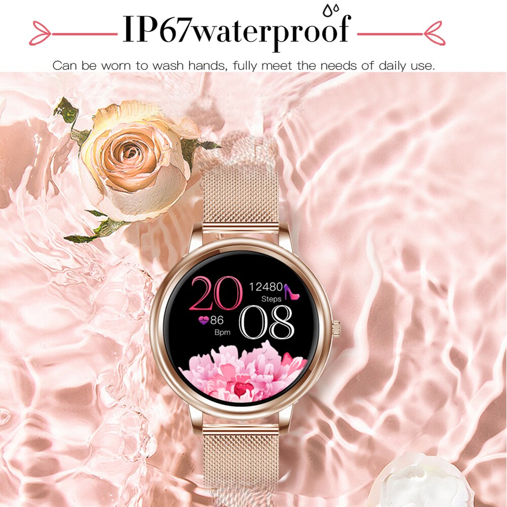 696 MK20 Vrouwen Slimme Horloge Dames Full Screen Touch Smart Horloge Stappenteller Hartslag Sleep Tracking Horloges