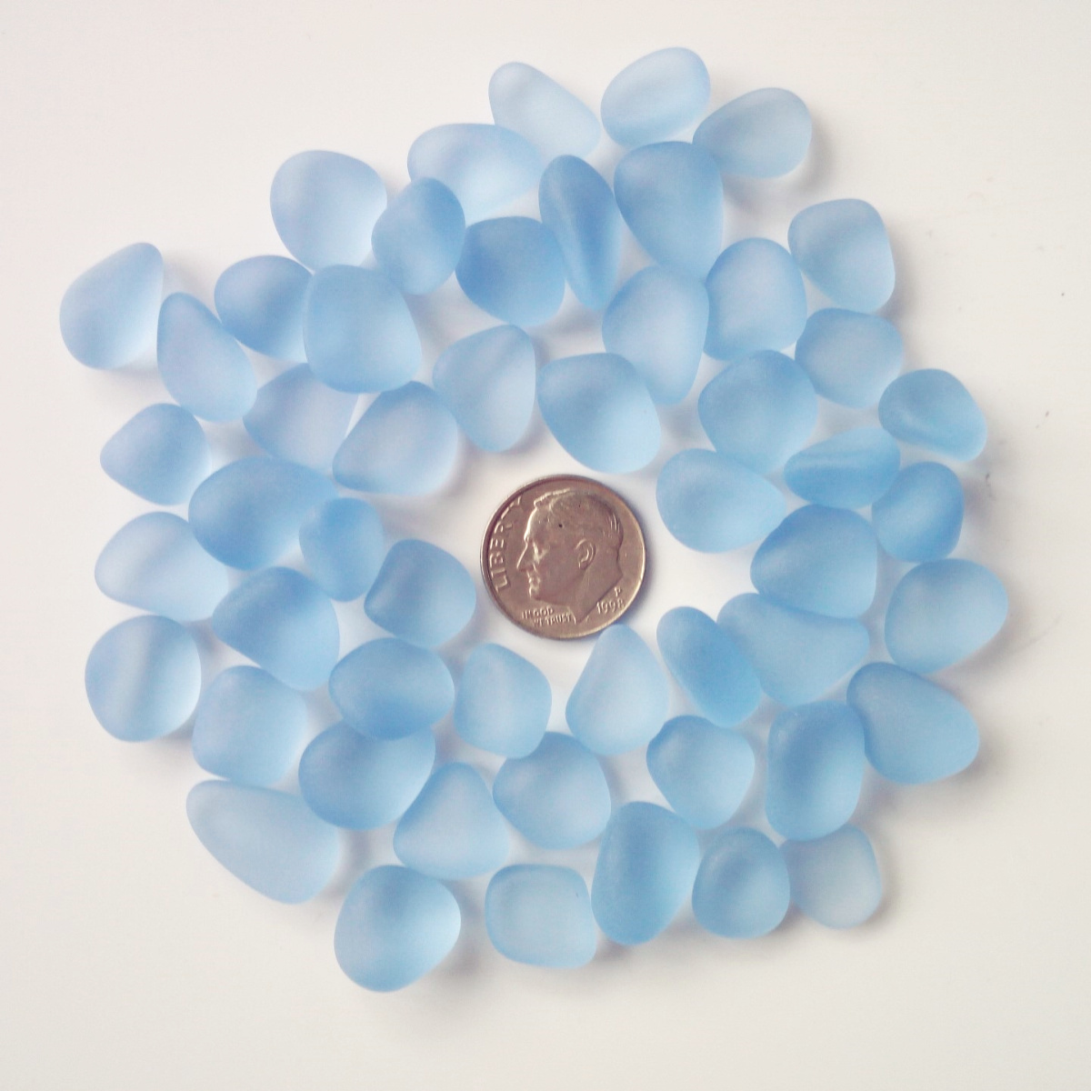 30 Pieces Sea Glass Beads/Beach Glass Beads for Jewelry Making ,Big Size(12-16mm Length)): other