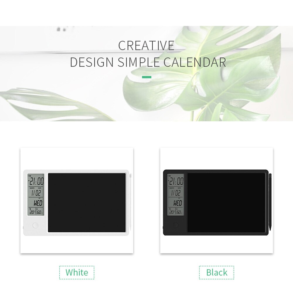 Drawing Pad 9.5 Inch Temperature Humidity Display Electronic Calendar LCD Writing Tablet Doodle Board Type-c charging