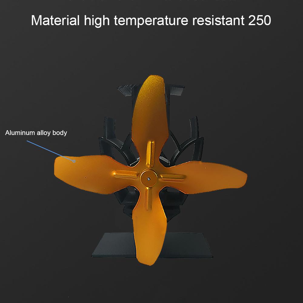 Thermische energie aangedreven oven fan milieuvriendelijke self-powered haard fan 4 blade