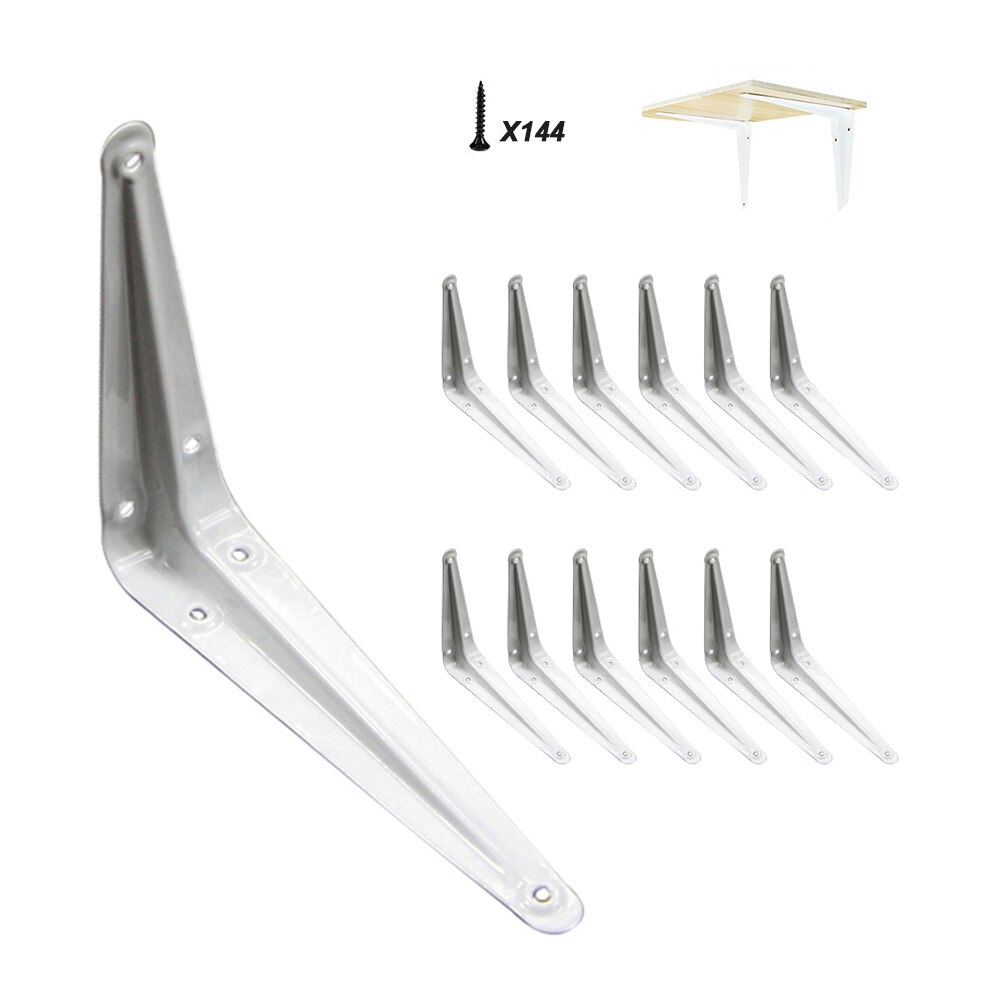 12/24pcs Shelf Brackets Heavy Duty L Bracket Corner Brace Support Wall Mounted Bench Table Shelf Bracket Furniture Hardware: 12pcs