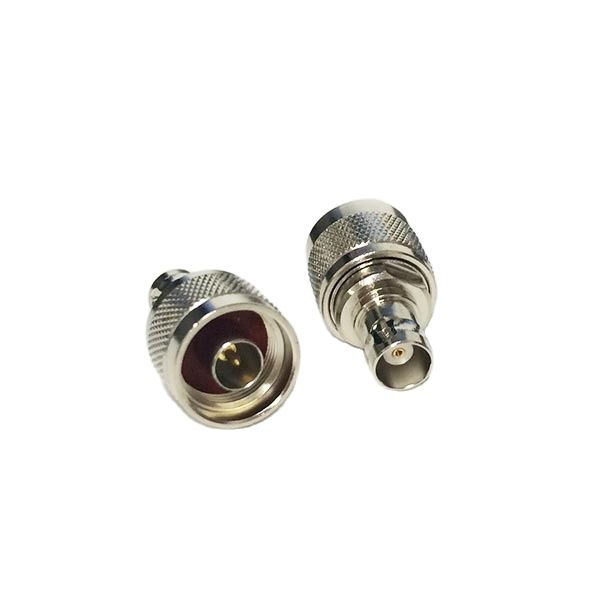 1 unidad, conector N macho a BNC hembra, adaptador coaxial RF, convertidor recto niquelado,